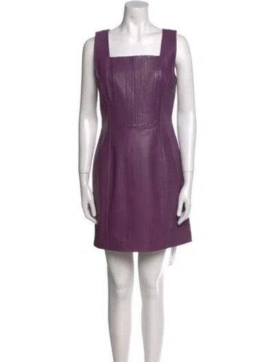 Pre-owned Walter Baker Lamb Leather Mini Dress In Purple