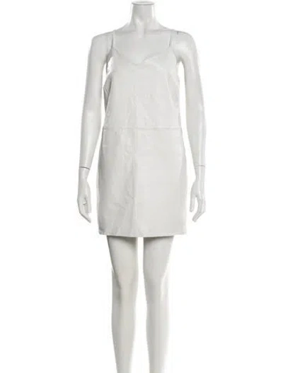 Pre-owned Walter Baker Lamb Leather Mini Dress In White