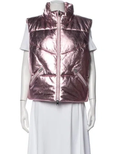 Pre-owned Walter Baker Lamb Leather Vest In Metallic/pink