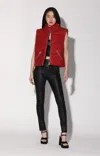 Walter Baker Landon Vest, Red - Puffer Leather In Red