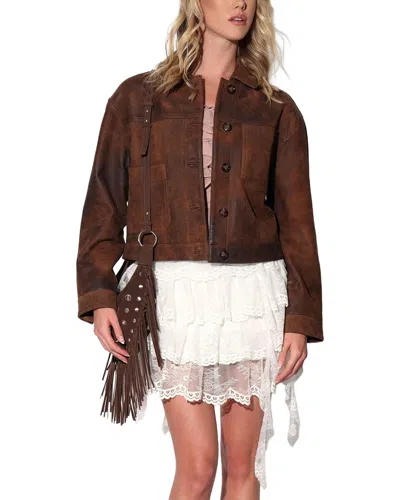 Walter Baker Larissa Leather Jacket In Brown