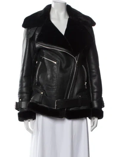 Pre-owned Walter Baker Leather Biker Jacket In Black