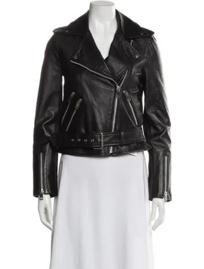 Pre-owned Walter Baker Leather Biker Jacket In Black