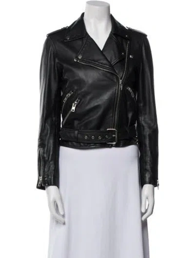 Pre-owned Walter Baker Leather Biker Jacket In Black