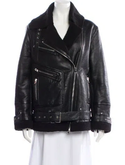 Pre-owned Walter Baker Leather Biker Jacket In Black