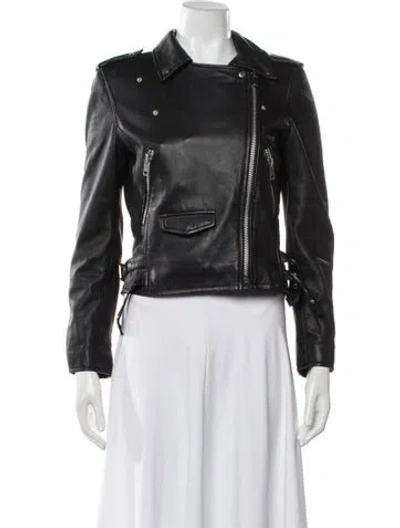 Pre-owned Walter Baker Leather Biker Jacket In Black