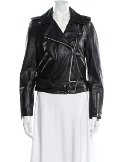 Pre-owned Walter Baker Leather Biker Jacket In Black
