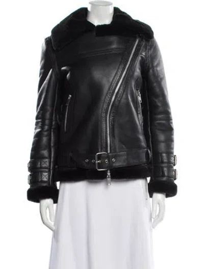 Pre-owned Walter Baker Leather Biker Jacket In Black