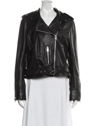 Pre-owned Walter Baker Leather Biker Jacket In Black