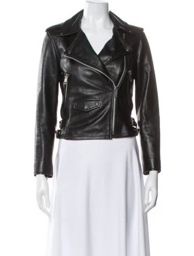 Pre-owned Walter Baker Leather Biker Jacket In Black