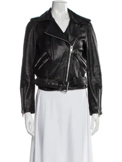 Pre-owned Walter Baker Leather Biker Jacket In Black