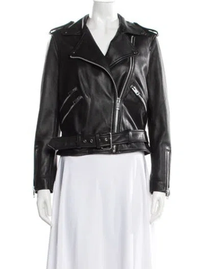 Pre-owned Walter Baker Leather Biker Jacket In Black