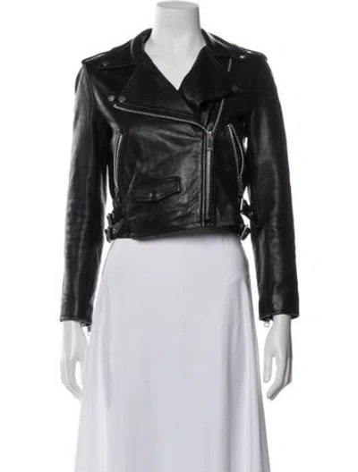 Pre-owned Walter Baker Leather Biker Jacket In Black