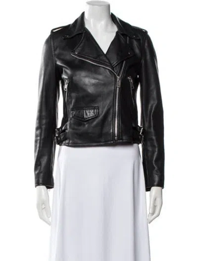 Pre-owned Walter Baker Leather Biker Jacket In Black