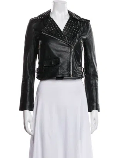 Pre-owned Walter Baker Leather Biker Jacket In Black