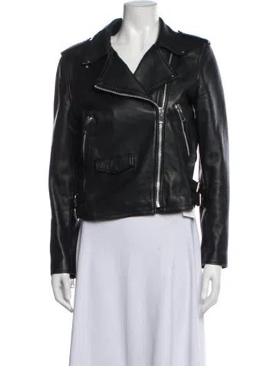 Pre-owned Walter Baker Leather Biker Jacket In Black