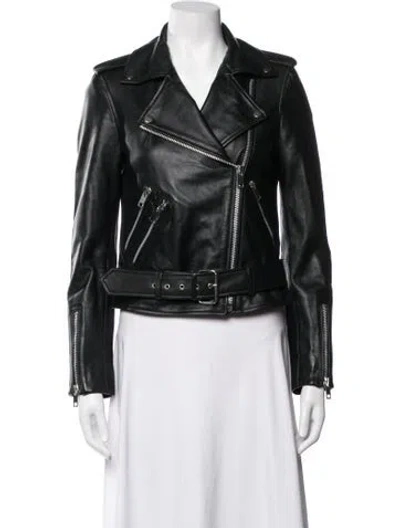 Pre-owned Walter Baker Leather Biker Jacket In Black