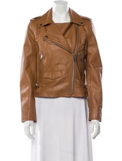Pre-owned Walter Baker Leather Biker Jacket In Brown