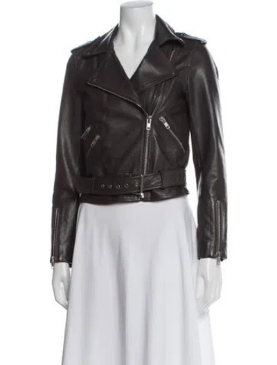 Pre-owned Walter Baker Leather Biker Jacket In Brown