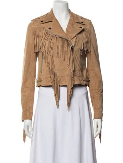 Pre-owned Walter Baker Leather Biker Jacket In Brown