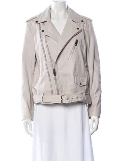 Pre-owned Walter Baker Leather Biker Jacket In Gray