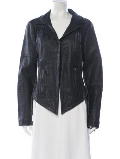 Pre-owned Walter Baker Leather Biker Jacket In Gray