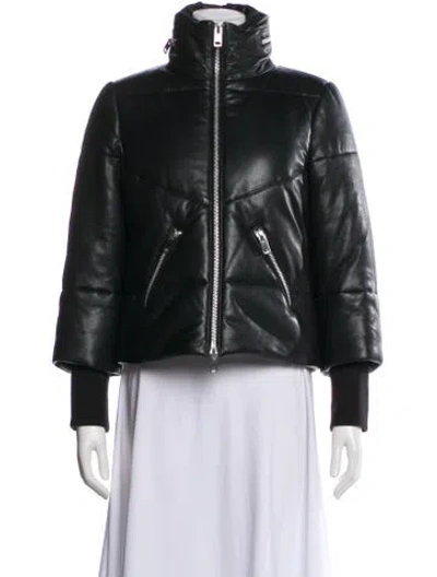 Pre-owned Walter Baker Leather Biker Jacket In Green