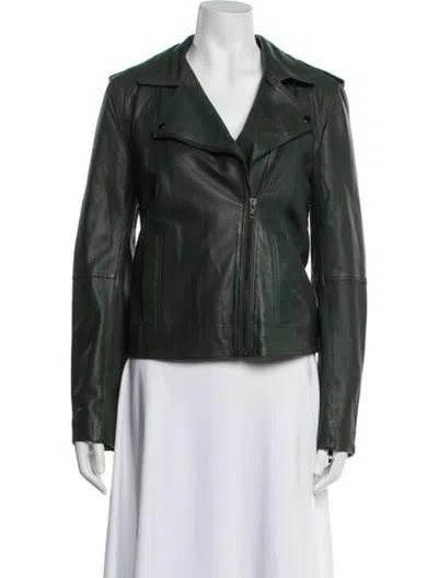 Pre-owned Walter Baker Leather Biker Jacket In Green