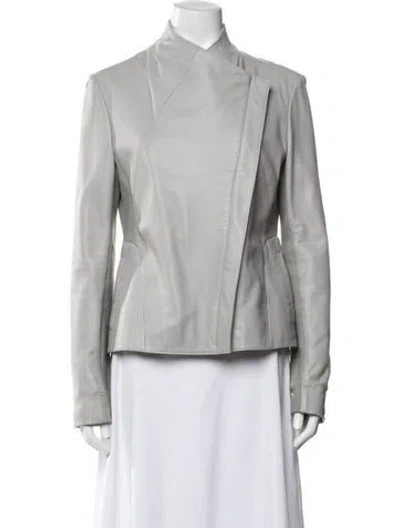 Pre-owned Walter Baker Leather Biker Jacket In Grey