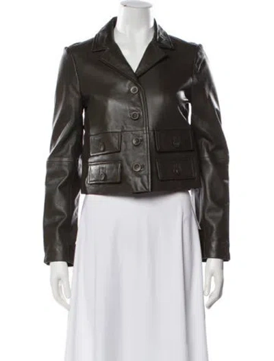 Pre-owned Walter Baker Leather Biker Jacket In Grey