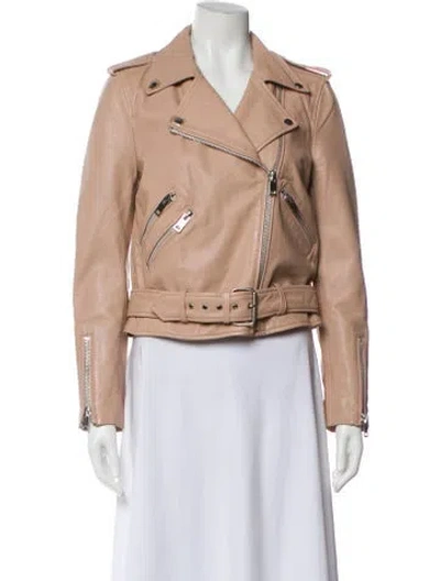 Pre-owned Walter Baker Leather Biker Jacket In Neutral