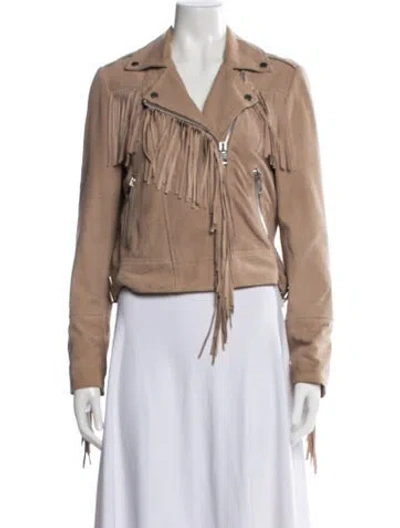 Pre-owned Walter Baker Leather Biker Jacket In Neutral