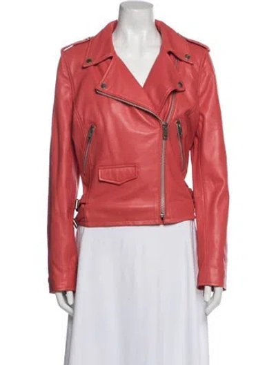 Pre-owned Walter Baker Leather Biker Jacket In Pink