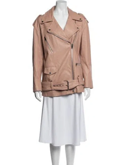 Pre-owned Walter Baker Leather Biker Jacket In Pink