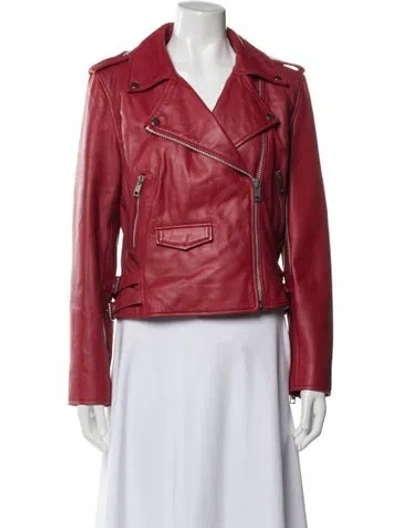 Pre-owned Walter Baker Leather Biker Jacket In Red