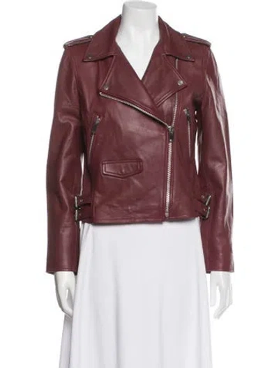 Pre-owned Walter Baker Leather Biker Jacket In Red