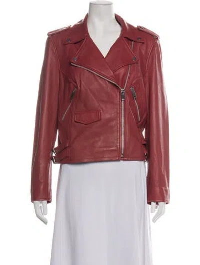 Pre-owned Walter Baker Leather Biker Jacket In Red