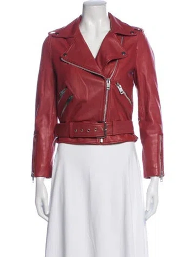 Pre-owned Walter Baker Leather Biker Jacket In Red