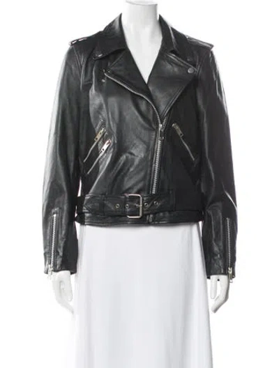 Pre-owned Walter Baker Leather Biker Jacket W/ Tags In Black