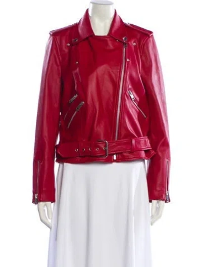 Pre-owned Walter Baker Leather Biker Jacket W/ Tags In Red