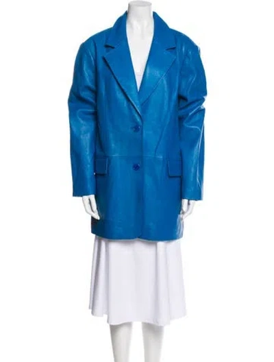 Pre-owned Walter Baker Leather Blazer In Blue