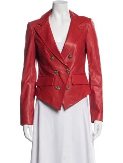 Pre-owned Walter Baker Leather Blazer In Red