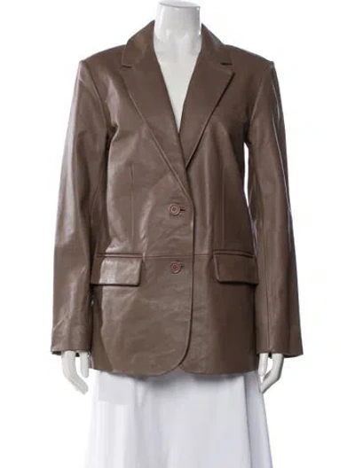 Pre-owned Walter Baker Leather Blazer W/ Tags In Brown