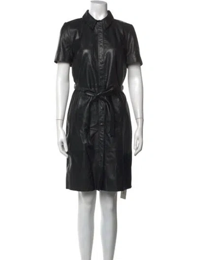 Pre-owned Walter Baker Leather Knee-length Dress W/ Tags In Black