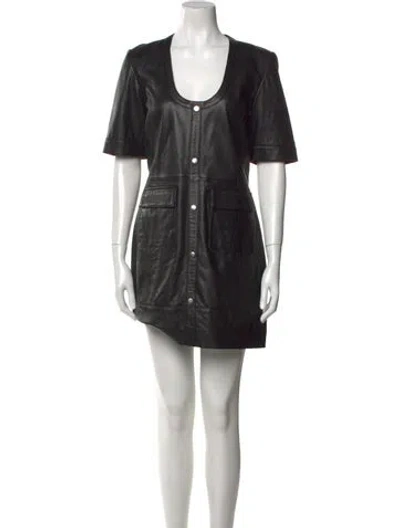 Pre-owned Walter Baker Leather Mini Dress In Black