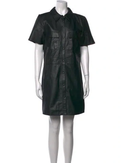 Pre-owned Walter Baker Leather Mini Dress In Black