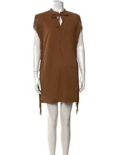 Pre-owned Walter Baker Leather Mini Dress In Brown