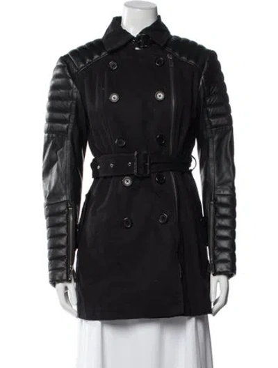 Pre-owned Walter Baker Leather Trench Coat In Black