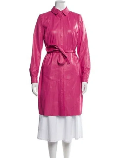 Pre-owned Walter Baker Leather Trench Coat In Pink