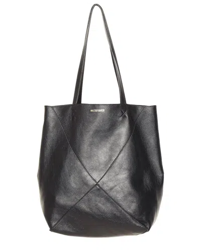 Walter Baker Ledger Leather Tote In Black